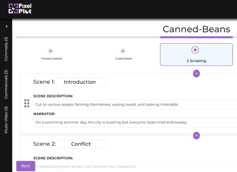 AI script and storyboard generator screen2